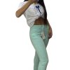 Abbigliamento Donna Carles Show | Pantalone P23 Verde Acqua