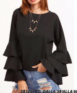 Abbigliamento Donna Dejamy | Dejamy - Maglia Con Dettaglio Volants Nero