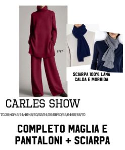 Abbigliamento Donna Carles Show | Dejamy - Completo Maglia E Pantaloni + Sciarpa "Anna" F1-F2- F0