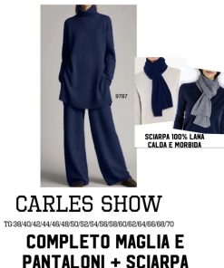 Abbigliamento Donna Carles Show | Dejamy - Completo Maglia E Pantaloni + Sciarpa "Anna" F1-F2- F0