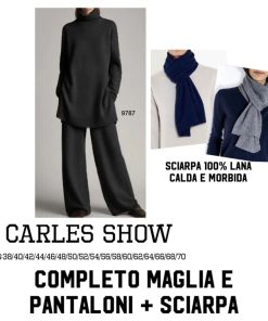 Abbigliamento Donna Carles Show | Dejamy - Completo Maglia E Pantaloni + Sciarpa 